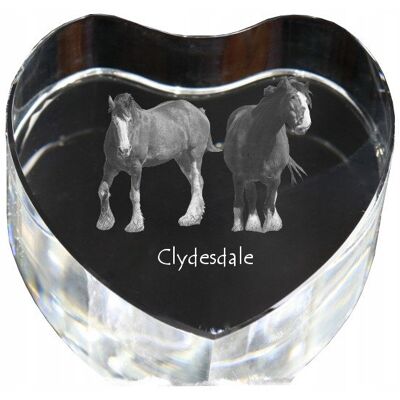 Kryształowe Serce Z Koniem Clydesdale - Personalizowana Ramka Art-Dog Kryształowe Serce Z Koniem Clydesdale - Personalizowana Ramka Art-Dog
