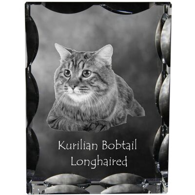 Kurylski bobtail długowłosy - kryształ ze zdjęciem kota, szklana statuetka ze zdjęciem, wyjątkowa ramka ze zdjęciem marki Art-Dog Kurylski bobtail długowłosy - kryształ ze zdjęciem kota, szklana statuetka ze zdjęciem, wyjątkowa ramka ze zdjęciem marki Art-Dog