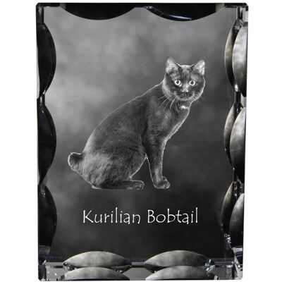 Kurylski bobtail - kryształ ze zdjęciem kota, szklana statuetka ze zdjęciem, wyjątkowa ramka ze zdjęciem marki Art-Dog Kurylski bobtail - kryształ ze zdjęciem kota, szklana statuetka ze zdjęciem, wyjątkowa ramka ze zdjęciem marki Art-Dog