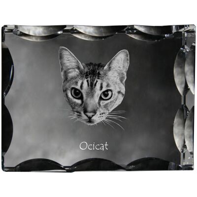 Ocicat - kryształ ze zdjęciem kota, szklana statuetka ze zdjęciem, wyjątkowa ramka ze zdjęciem marki Art-Dog Ocicat - kryształ ze zdjęciem kota, szklana statuetka ze zdjęciem, wyjątkowa ramka ze zdjęciem marki Art-Dog