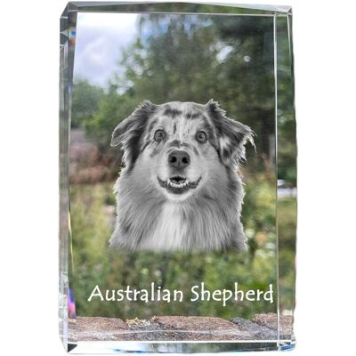 Owczarek australijski, Aussie - kryształ ze zdjęciem psa, zdjęcie w szkle, nowoczesna ekspozycja zdjęcia marki Art-Dog Owczarek australijski, Aussie - kryształ ze zdjęciem psa, zdjęcie w szkle, nowoczesna ekspozycja zdjęcia marki Art-Dog