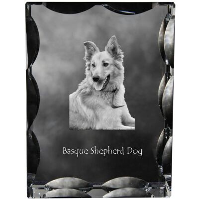 Owczarek baskijski, Basque Shepherd Dog - kryształ ze zdjęciem psa, szklana statuetka ze zdjęciem, wyjątkowa ramka ze zdjęciem marki Art-Dog Owczarek baskijski, Basque Shepherd Dog - kryształ ze zdjęciem psa, szklana statuetka ze zdjęciem, wyjątkowa ramka ze zdjęciem marki Art-Dog