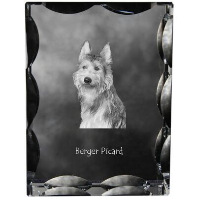 Owczarek pikardyjski, Berger Picard - kryształ ze zdjęciem psa, szklana statuetka ze zdjęciem, wyjątkowa ramka ze zdjęciem marki Art-Dog Owczarek pikardyjski, Berger Picard - kryształ ze zdjęciem psa, szklana statuetka ze zdjęciem, wyjątkowa ramka ze zdjęciem marki Art-Dog