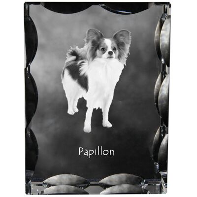 Papillon, Spaniel Kontynentalny - kryształ ze zdjęciem psa, szklana statuetka ze zdjęciem, wyjątkowa ramka ze zdjęciem marki Art-Dog Papillon, Spaniel Kontynentalny - kryształ ze zdjęciem psa, szklana statuetka ze zdjęciem, wyjątkowa ramka ze zdjęciem marki Art-Dog