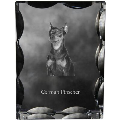 Pinczer średni, Pinczer niemiecki - kryształ ze zdjęciem psa, szklana statuetka ze zdjęciem, wyjątkowa ramka ze zdjęciem marki Art-Dog Pinczer średni, Pinczer niemiecki - kryształ ze zdjęciem psa, szklana statuetka ze zdjęciem, wyjątkowa ramka ze zdjęciem marki Art-Dog