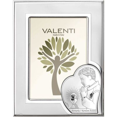 Valenti Ramka komunijna srebrna pamiątka komunii świętej dla chłopca Rozmiar: 9x13 cm SKU: VL51065S/3L Valenti Ramka komunijna srebrna pamiątka komunii świętej dla chłopca Rozmiar: 9x13 cm SKU: VL51065S/3L