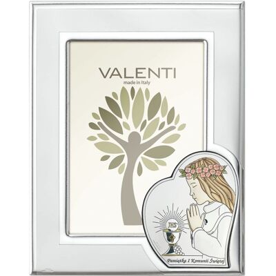 Valenti Ramka komunijna srebrna pamiątka komunii świętej dla dziewczynki Rozmiar: 9x13 cm SKU: VL51066S/3LCOL Valenti Ramka komunijna srebrna pamiątka komunii świętej dla dziewczynki Rozmiar: 9x13 cm SKU: VL51066S/3LCOL
