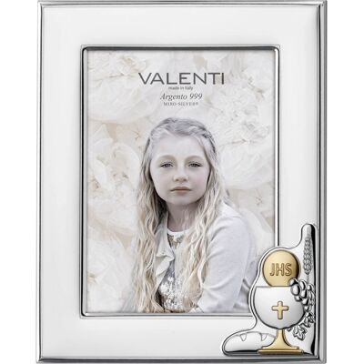 Valenti Ramka komunijna srebrna pamiątka komunii świętej ze złoceniami Rozmiar: 9x13 cm SKU: VL51112/3L Valenti Ramka komunijna srebrna pamiątka komunii świętej ze złoceniami Rozmiar: 9x13 cm SKU: VL51112/3L