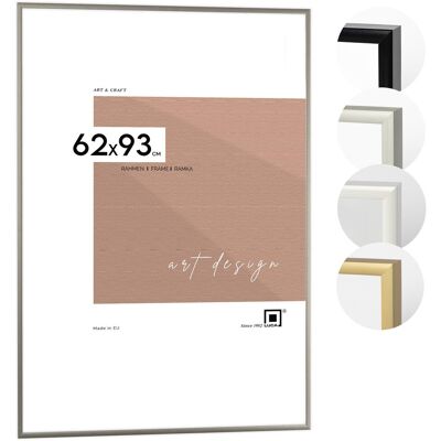 Ramka na zdjęcia 62x93 cm aluminiowa srebrna ramka do zdjęć 93x62 cm LUCA® Ramka na zdjęcia 62x93 cm aluminiowa srebrna ramka do zdjęć 93x62 cm LUCA®