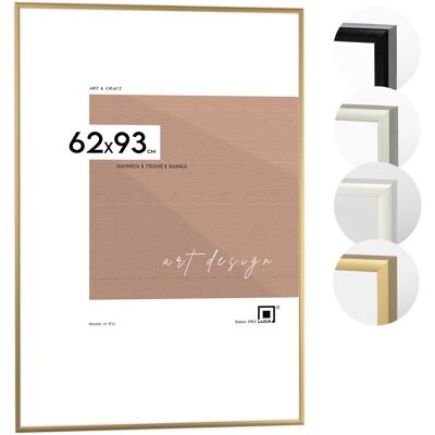 Ramka na zdjęcia 62x93 cm aluminiowa złota ramka do zdjęć 93x62 cm LUCA® Ramka na zdjęcia 62x93 cm aluminiowa złota ramka do zdjęć 93x62 cm LUCA®