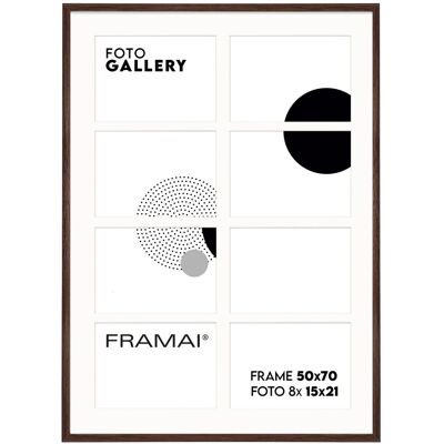 Luca Ramka na zdjęcia 8 zdjęć 15x21 cm rama brązowa foto galeria 50x70 cm FRAMAI® Luca Ramka na zdjęcia 8 zdjęć 15x21 cm rama brązowa foto galeria 50x70 cm FRAMAI®