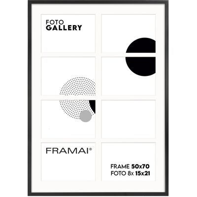 Luca Ramka na zdjęcia 8 zdjęć 15x21 cm rama czarna foto galeria 50x70 cm FRAMAI® Luca Ramka na zdjęcia 8 zdjęć 15x21 cm rama czarna foto galeria 50x70 cm FRAMAI®