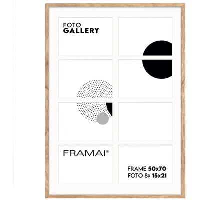 Luca Ramka na zdjęcia 8 zdjęć 15x21 cm rama kolor dębowy foto galeria 50x70 cm FRAMAI® Luca Ramka na zdjęcia 8 zdjęć 15x21 cm rama kolor dębowy foto galeria 50x70 cm FRAMAI®