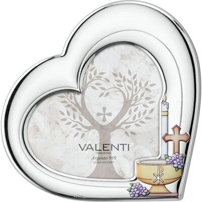 Valenti Ramka na zdjęcie na chrzest srebrna pamiątka chrztu kolorowa serce Rozmiar: 16x16 cm SKU: VL52119/1LCOL Valenti Ramka na zdjęcie na chrzest srebrna pamiątka chrztu kolorowa serce Rozmiar: 16x16 cm SKU: VL52119/1LCOL