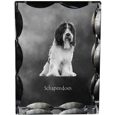 Schapendoes, Owczarek holenderski - kryształ ze zdjęciem psa, szklana statuetka ze zdjęciem, wyjątkowa ramka ze zdjęciem marki Art-Dog Schapendoes, Owczarek holenderski - kryształ ze zdjęciem psa, szklana statuetka ze zdjęciem, wyjątkowa ramka ze zdjęciem marki Art-Dog