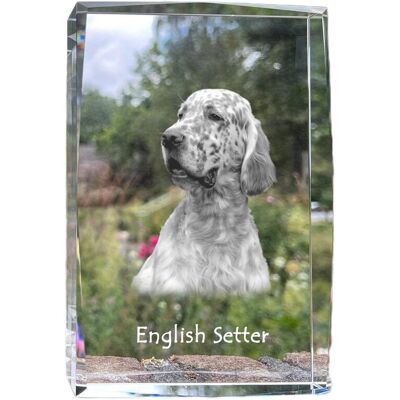 Seter angielski, Laverack - kryształ ze zdjęciem psa, zdjęcie w szkle, nowoczesna ekspozycja zdjęcia marki Art-Dog Seter angielski, Laverack - kryształ ze zdjęciem psa, zdjęcie w szkle, nowoczesna ekspozycja zdjęcia marki Art-Dog