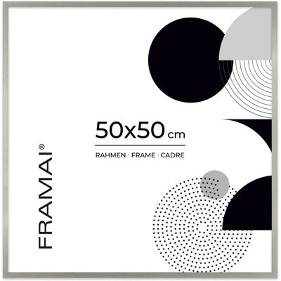Luca Srebrna ramka na zdjęcia 50x50 cm rama MDF ramki do zdjęć FRAMAI® Luca Srebrna ramka na zdjęcia 50x50 cm rama MDF ramki do zdjęć FRAMAI®