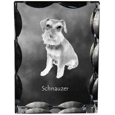 Sznaucer, Schnauzer - kryształ ze zdjęciem psa, szklana statuetka ze zdjęciem, wyjątkowa ramka ze zdjęciem marki Art-Dog Sznaucer, Schnauzer - kryształ ze zdjęciem psa, szklana statuetka ze zdjęciem, wyjątkowa ramka ze zdjęciem marki Art-Dog