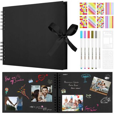 Inny producent Album Fotograficzny Scrapbooking Diy 80 Stron Czarny A4 Inny producent Album Fotograficzny Scrapbooking Diy 80 Stron Czarny A4