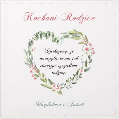 Gift House Album wklejany na zdjęcia ślubne dla Rodziców - Podziękowanie dla rodziców - Pamiątka ślubu - 5 kremowych kart - 10 stron Gift House Album wklejany na zdjęcia ślubne dla Rodziców - Podziękowanie dla rodziców - Pamiątka ślubu - 5 kremowych kart - 10 stron