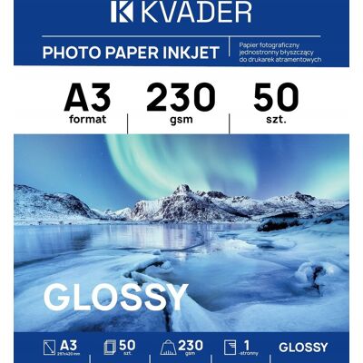 Inny producent A3 PAPIER FOTOGRAFICZNY 30x42cm BŁYSK 230g do drukarki atramentowej 50 szt Inny producent A3 PAPIER FOTOGRAFICZNY 30x42cm BŁYSK 230g do drukarki atramentowej 50 szt