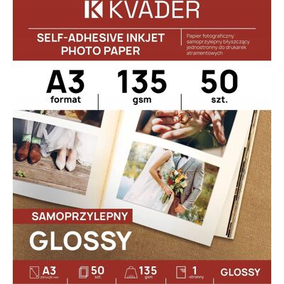 Inny producent A3 PAPIER SAMOPRZYLEPNY FOTO BŁYSZCZĄCY 50 szt DO DRUKARKI ATRAMENTOWEJ Inny producent A3 PAPIER SAMOPRZYLEPNY FOTO BŁYSZCZĄCY 50 szt DO DRUKARKI ATRAMENTOWEJ
