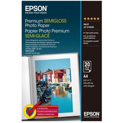 Epson C13s041332, Papier Fotograficzny, Półbłyszczący, A4 Epson C13s041332, Papier Fotograficzny, Półbłyszczący, A4