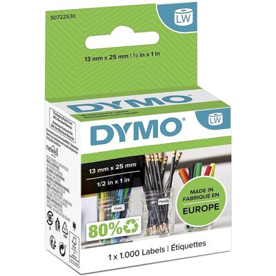 Etykiety Dymo 1 x 1000 11353 13mm x 25mm białe papierowe S0722530 Etykiety Dymo 1 x 1000 11353 13mm x 25mm białe papierowe S0722530