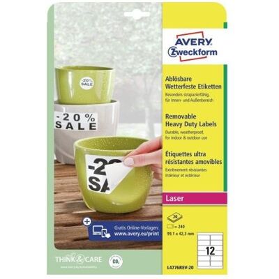 Etykiety Heavy Duty Avery Usuwalne 99,1x42,3mm Etykiety Heavy Duty Avery Usuwalne 99,1x42,3mm