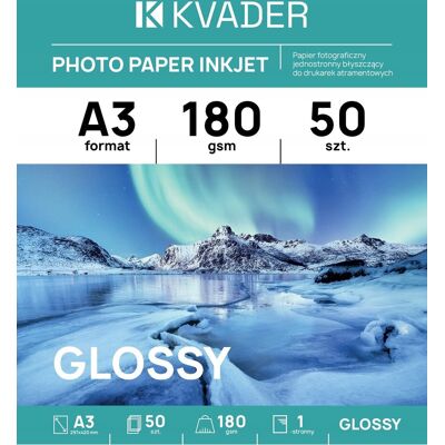 Inny producent PAPIER A3 FOTOGRAFICZNY BŁYSZCZĄCY 180g DO DRUKAREK ATRAMENTOWYCH 50szt Inny producent PAPIER A3 FOTOGRAFICZNY BŁYSZCZĄCY 180g DO DRUKAREK ATRAMENTOWYCH 50szt