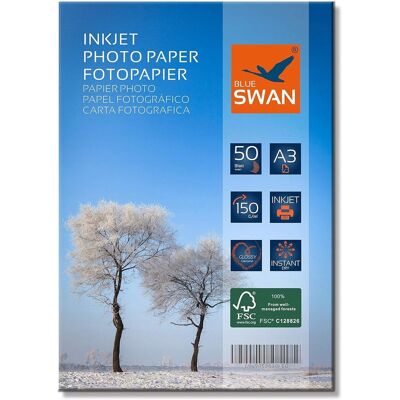Blue Swan Papier Fotograficzny Błyszczący A3 150g 50szt Blue Swan Papier Fotograficzny Błyszczący A3 150g 50szt