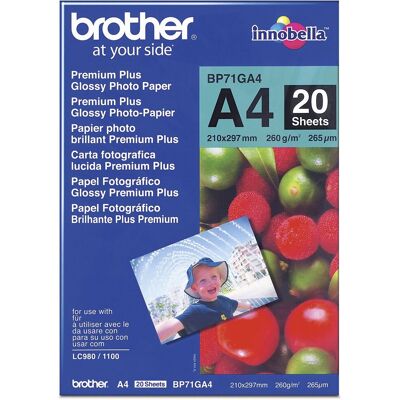Papier fotograficzny BROTHER BP71GA4, 260 g/m², A4, 20 szt Papier fotograficzny BROTHER BP71GA4, 260 g/m², A4, 20 szt