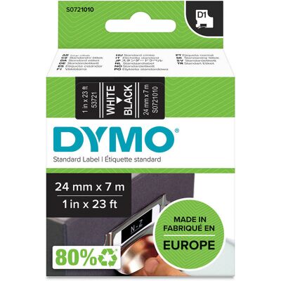 Taśma Dymo 53721 D1 24mm X 7m Czarna/biały Nadruk Taśma Dymo 53721 D1 24mm X 7m Czarna/biały Nadruk