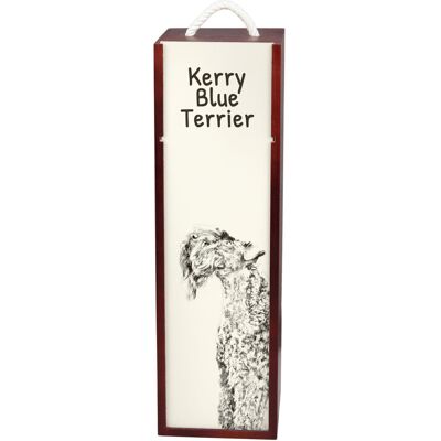Kerry Blue Terrier, Irish Blue Terrier - Pudełko Na Wino Z Psem, Pudełko Na Alkohol Z Grafiką, Personalizowane Pudełko Na Prezent Marki Art-Dog Kerry Blue Terrier, Irish Blue Terrier - Pudełko Na Wino Z Psem, Pudełko Na Alkohol Z Grafiką, Personalizowane Pudełko Na Prezent Marki Art-Dog