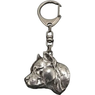 Amerykański Staffordshire Terrier, Amstaff, Amstaf Ii - Posrebrzany Brelok Do Kluczy Z Psem, Ozdoba Torebki, Zawieszka Do Plecaka Marki Art-Dog Amerykański Staffordshire Terrier, Amstaff, Amstaf Ii - Posrebrzany Brelok Do Kluczy Z Psem, Ozdoba Torebki, Zawieszka Do Plecaka Marki Art-Dog