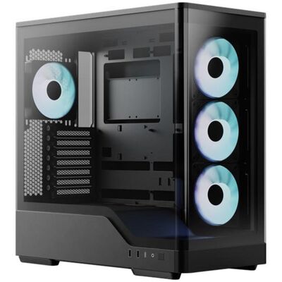 Aerocool P500A-BK-v1, Tower Case, Black, Tempered Glass x 2 Aerocool P500A-BK-v1, Tower Case, Black, Tempered Glass x 2