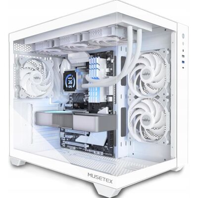 Inny producent MUSETEX Obudowa ATX PC z 3 wentylatorami bez LED model Y6 270°widok - BIAŁY Inny producent MUSETEX Obudowa ATX PC z 3 wentylatorami bez LED model Y6 270°widok - BIAŁY