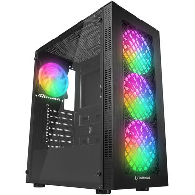 Everest PLAID V1 - Czarna szklana obudowa ATX do komputera - RGB wentylatory Everest PLAID V1 - Czarna szklana obudowa ATX do komputera - RGB wentylatory