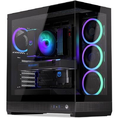 Obudowa Endorfy Fishtank 6000 Corona czarna ATX mATX Mini-ITX 4 wentylatory ARGB USB-C z oknem Obudowa Endorfy Fishtank 6000 Corona czarna ATX mATX Mini-ITX 4 wentylatory ARGB USB-C z oknem