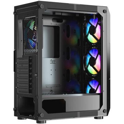 Vevor Obudowa PC gaming ATX mid tower ARGB szkło hartowane wysoki airflow Vevor Obudowa PC gaming ATX mid tower ARGB szkło hartowane wysoki airflow