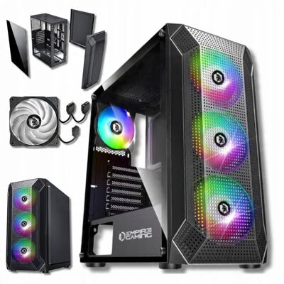 Inny producent Obudowa Pc Z Wentylatorem Szklana Akrylowa Ściana 4 Wentylatory 3 Piny 5 V Inny producent Obudowa Pc Z Wentylatorem Szklana Akrylowa Ściana 4 Wentylatory 3 Piny 5 V