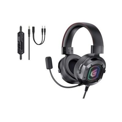 Inny producent Conceptronic ATHAN03B - Przewodowe słuchawki gamingowe z mikrofonem na wysięgniku, czarne Inny producent Conceptronic ATHAN03B - Przewodowe słuchawki gamingowe z mikrofonem na wysięgniku, czarne