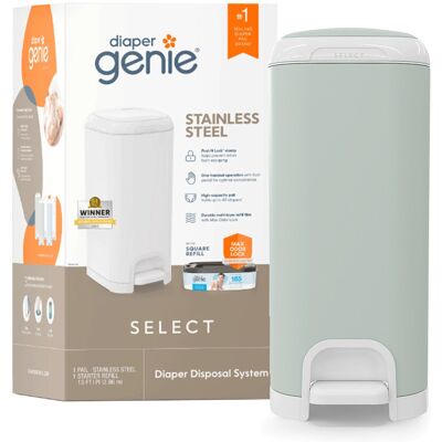 Diaper Genie Sage Green Kosz na pieluchy z blokadą zapachu - Typ pieluch Diaper Genie Sage Green Kosz na pieluchy z blokadą zapachu - Typ pieluch