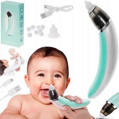 Zlaro ASPIRATOR ELEKTRYCZNY do NOSA dla niemowląt Odciągacz KATARU Czysty Nos Zlaro ASPIRATOR ELEKTRYCZNY do NOSA dla niemowląt Odciągacz KATARU Czysty Nos