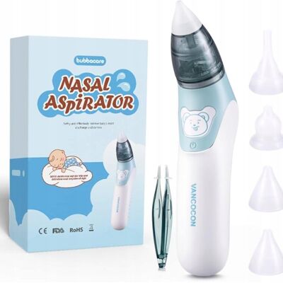 Inny producent Bubbacare Elektryczny Aspirator do Nosa dla Niemowląt z 4 Dyszami Inny producent Bubbacare Elektryczny Aspirator do Nosa dla Niemowląt z 4 Dyszami