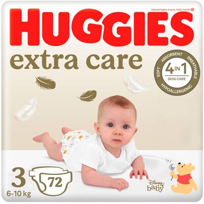 Kimberly-Clark Huggies Pieluchy Extra Care 3 (6-10kg) 72 Szt Kimberly-Clark Huggies Pieluchy Extra Care 3 (6-10kg) 72 Szt