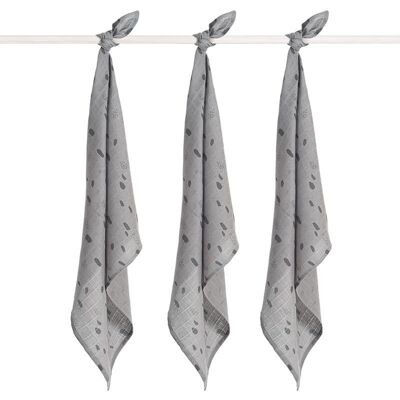 Jollein 3 Pieluszki Niemowlęce Hydrophilic 70x70 Cm Spot Storm Grey Jollein 3 Pieluszki Niemowlęce Hydrophilic 70x70 Cm Spot Storm Grey