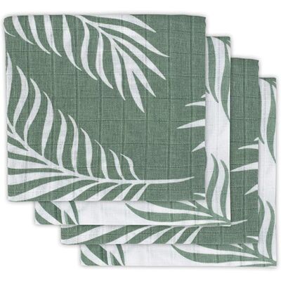 Jollein 4 Pieluszki Niemowlęce Hydrophilic 70x70 Cm Liście Nature Ash Green Jollein 4 Pieluszki Niemowlęce Hydrophilic 70x70 Cm Liście Nature Ash Green