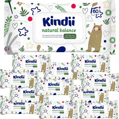 Harper Hygienics Kindii Natural Balance Chusteczki Nawilżane X 12 Harper Hygienics Kindii Natural Balance Chusteczki Nawilżane X 12
