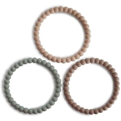 Mushie Silikonowe Bransoletki Gryzaki Pearl Clary Sage Tuscany Desert Sand 3 Szt. Mushie Silikonowe Bransoletki Gryzaki Pearl Clary Sage Tuscany Desert Sand 3 Szt.